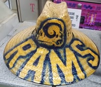 Image 1 of LA Rams blue and gold NFL straw hat