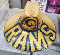 Image 2 of LA Rams blue and gold NFL straw hat