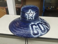 Image 3 of Dallas Cowboys fully painted airbrush Gardner sun straw hat