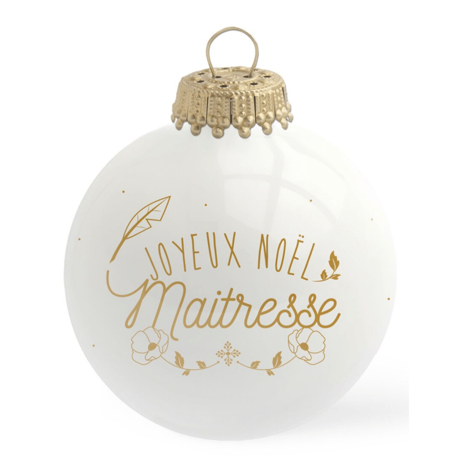 Image of Boule de Noël personnalisée Joyeux Noël Maîtresse