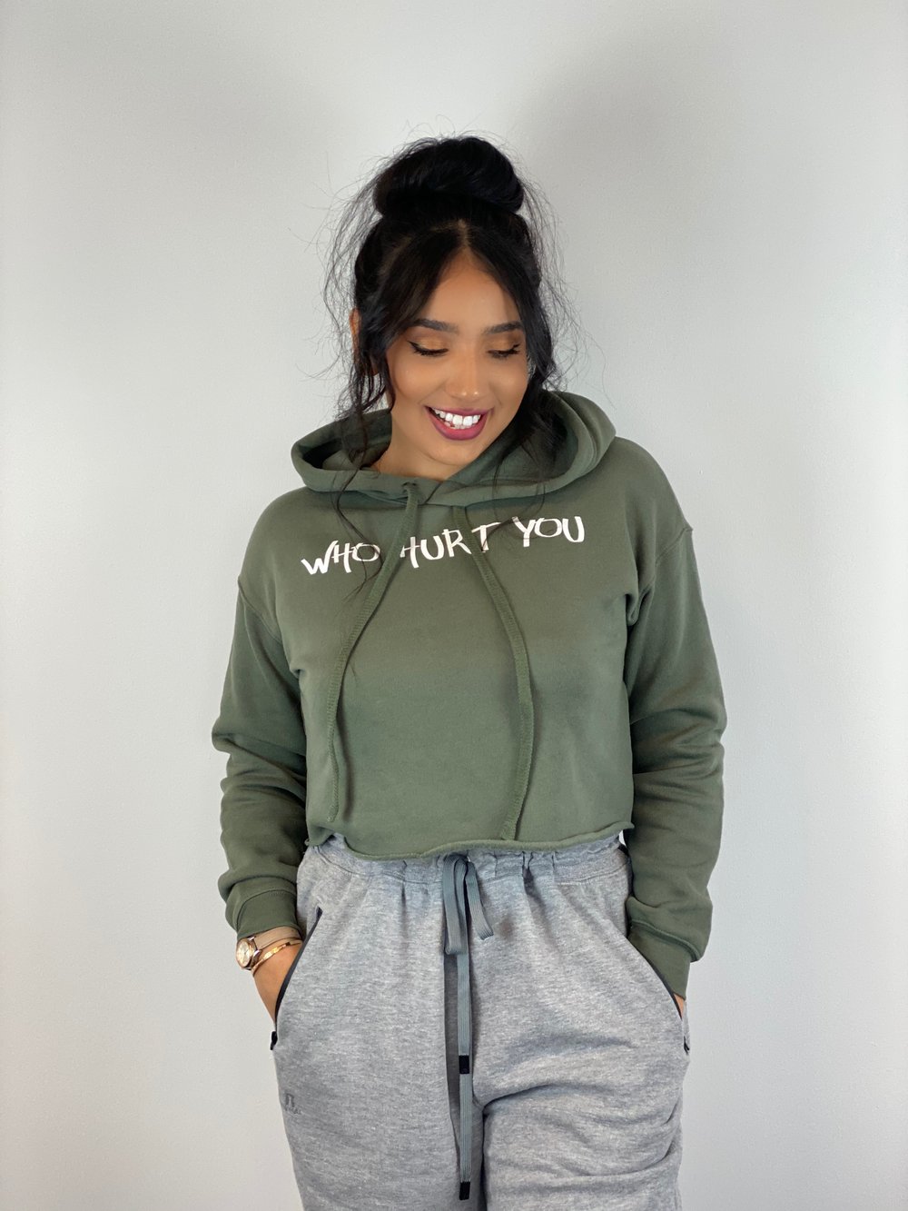 Image of Women's Cropped Fleece Hoodie