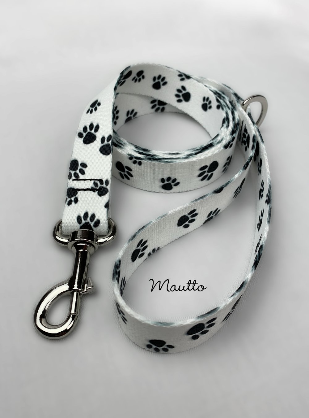 Image of Black & White Paws Dog Leash for Medium to Large Size Animal/Pet - 4 Lengths (Short to Extra Long)