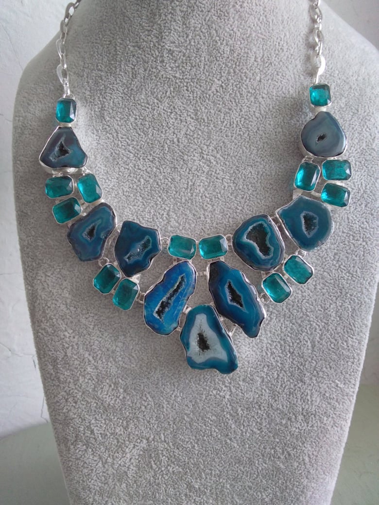 Image of BLUE BOTSWANA AGATE NECKLACE