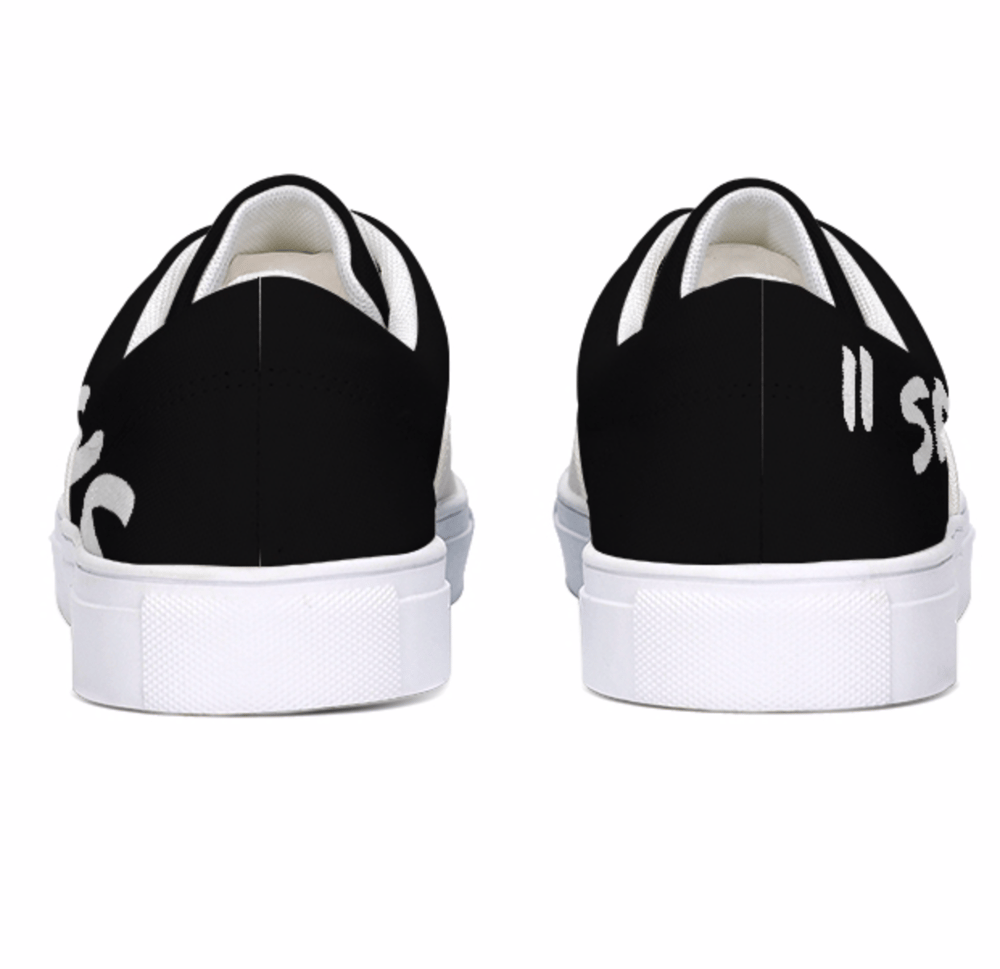 Image of "SAINT" BLACK CANVAS LACE UP SNEAKERS