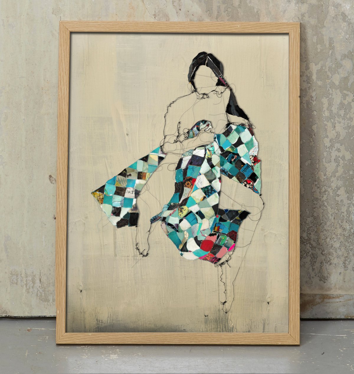 Image of Melancholic woman in green blanket