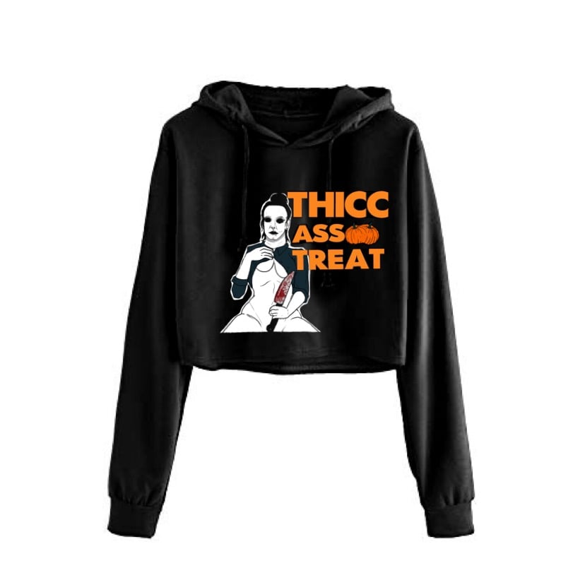Thicc As Treat Cropped Hoodie 