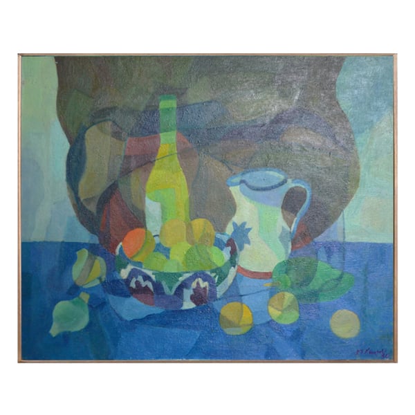 Image of  Painting, 'Jug, Bowl and Bottle.' Horas Kennedy (1917-1997)