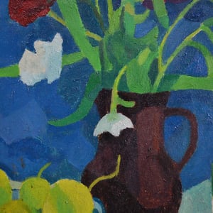 Image of Painting, 'Blue Drape,' Horas Kennedy (1917-1997)