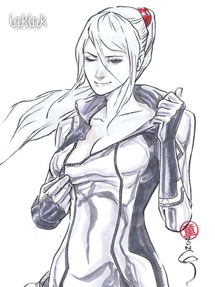 Image of Andie Tong Inktober sketches Day 3 // Samus Aran