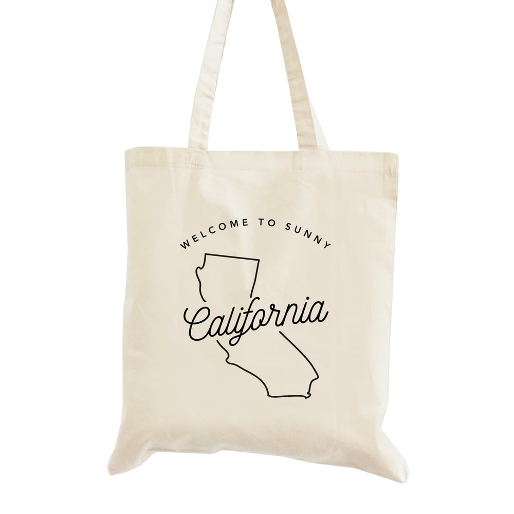 Image of Welcome to Sunny California Wedding Welcome Tote Bag