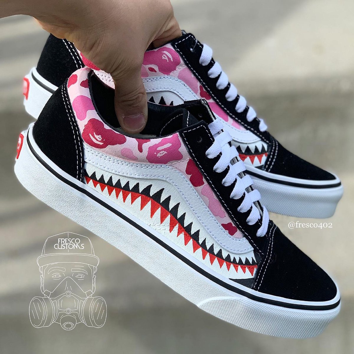 Vans custom bape shark sales