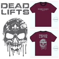 Image 2 of LIMITED EDITION MAROON DEADLIFT SKULL T SHIRT