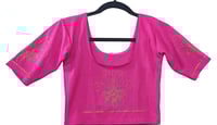 Image 2 of SITARA Pink-Premium Quality Stonework Stretchable Blouse 