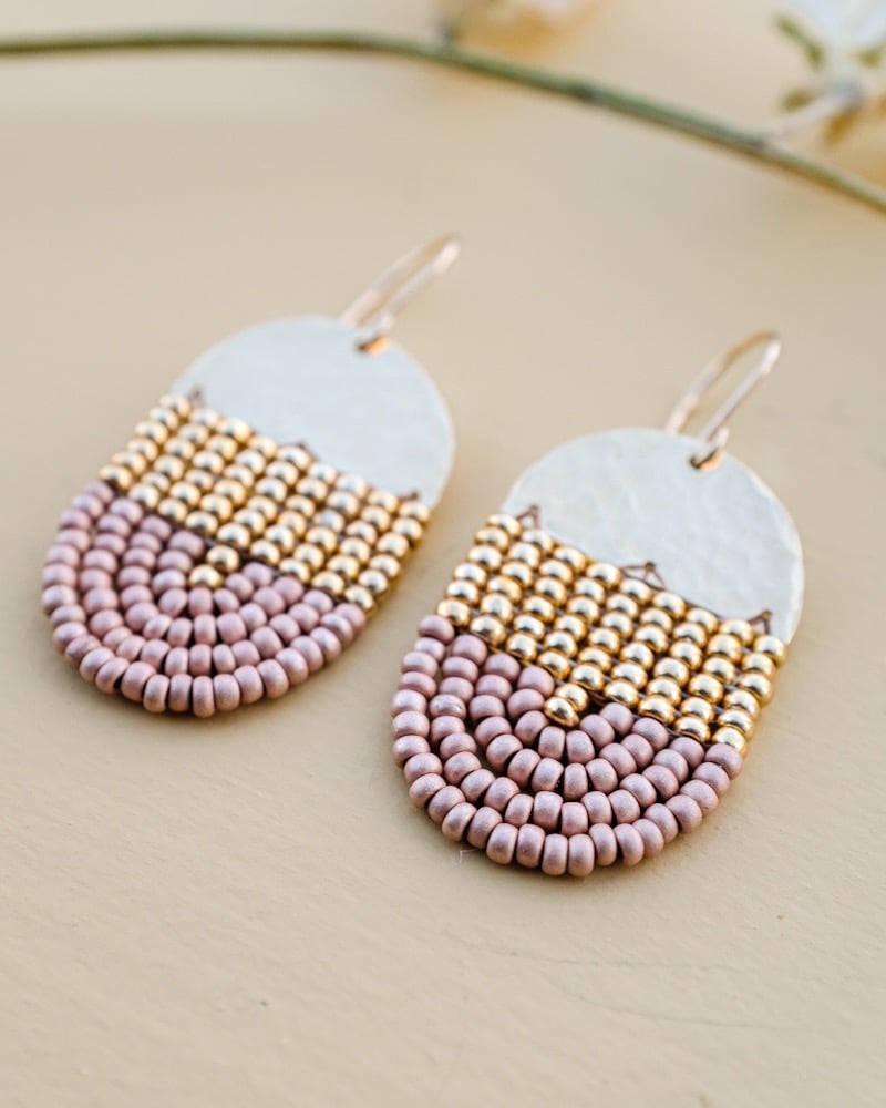 Image of Lydia Earrings - Dusty Pink - Made to Order 