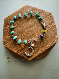 Image 17 of Turquoise Nugget Bracelet With Moon Charm