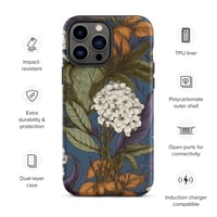 Image 25 of Art Nouveau Inspired Blue, Orange and White Boho Hippie Floral Sketch Tough Case for iPhone®