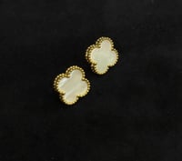 Image 5 of clover earrings 18k gold plated waterproof and tarnish free 