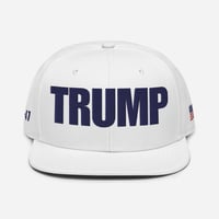 Image 1 of Trump 45-47 USA Flag White - Snapback Hat