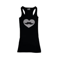 love_mustache tank (black)
