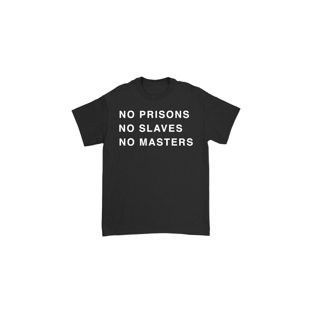 Image of Tshirt No Prisons No Slaves No Masters (Front) D//D (back)