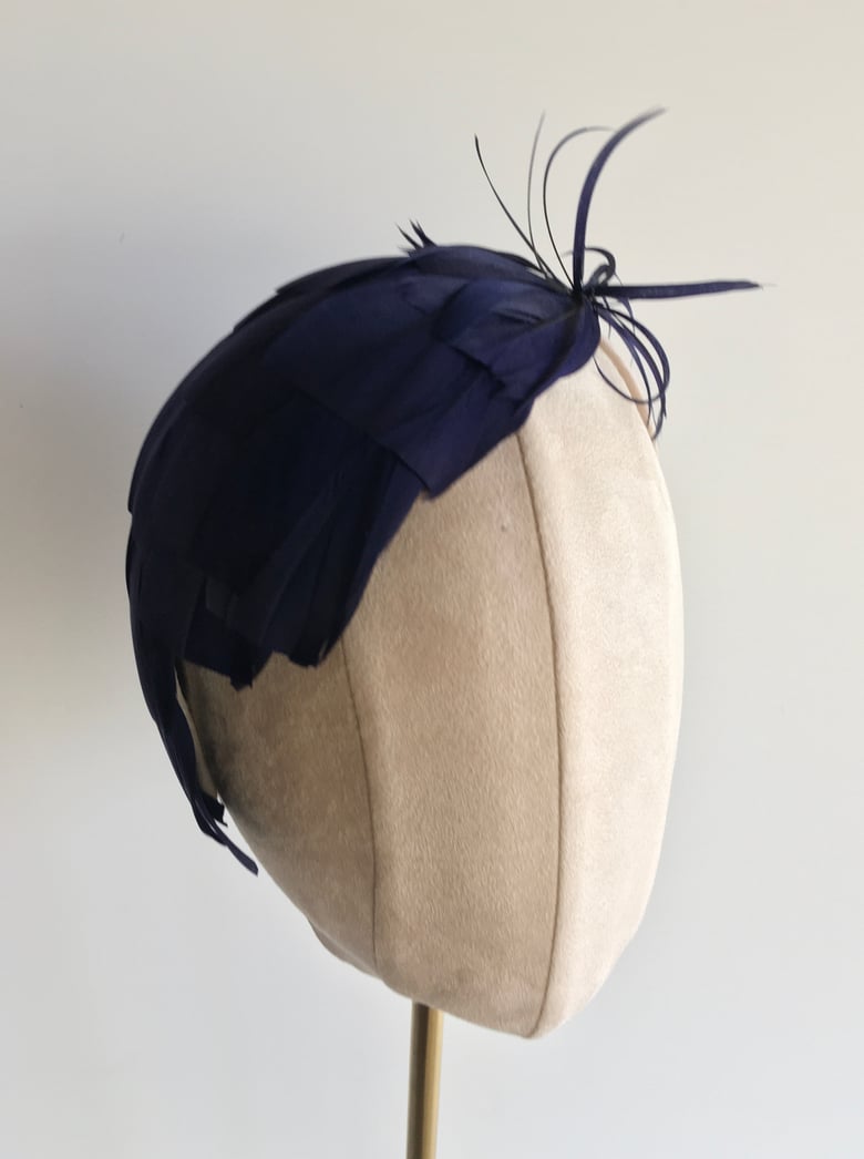 Image of Navy feather headpiece  