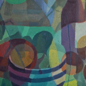 Image of Painting, 'Bottle and Fruit,' Horas Kennedy (1917-1997)