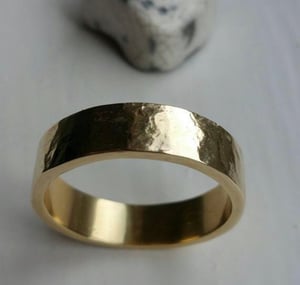 Mens chunky handmade Gold Wedding Ring- 18 carat 