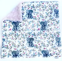 Baby Elephant’s Soft Minky Lovie - 16"x18" - XLarge