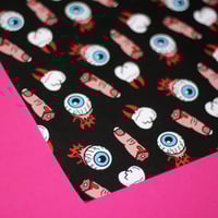 Image 4 of Luxury horror gift wrap - extracted tooth, severed finger & detached eyeballs - a2 gift wrap