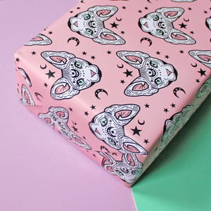 Image of Luxury Mystical Sphynx Cat wrapping paper - sphynx cat - witchy -  a2 gift wrap sheets