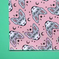 Image 5 of Luxury Mystical Sphynx Cat wrapping paper - sphynx cat - witchy -  a2 gift wrap sheets