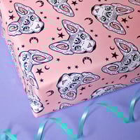 Image 1 of Luxury Mystical Sphynx Cat wrapping paper - sphynx cat - witchy -  a2 gift wrap sheets
