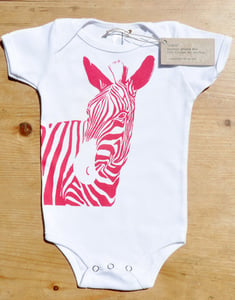 Image of Zebra One-piece (Ruby on White)