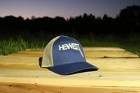 Image 1 of Heather Blue and White