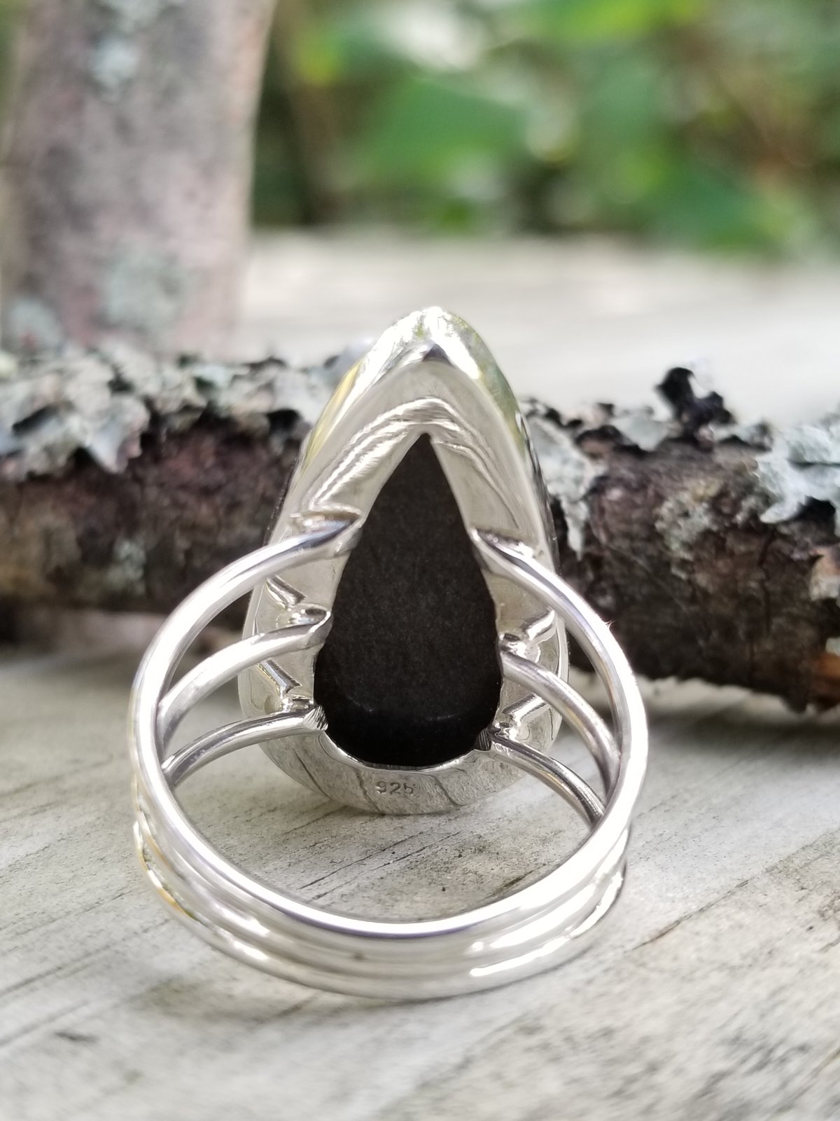 Image of Glimmer - Sheen Obsidian Ring in Sterling Silver