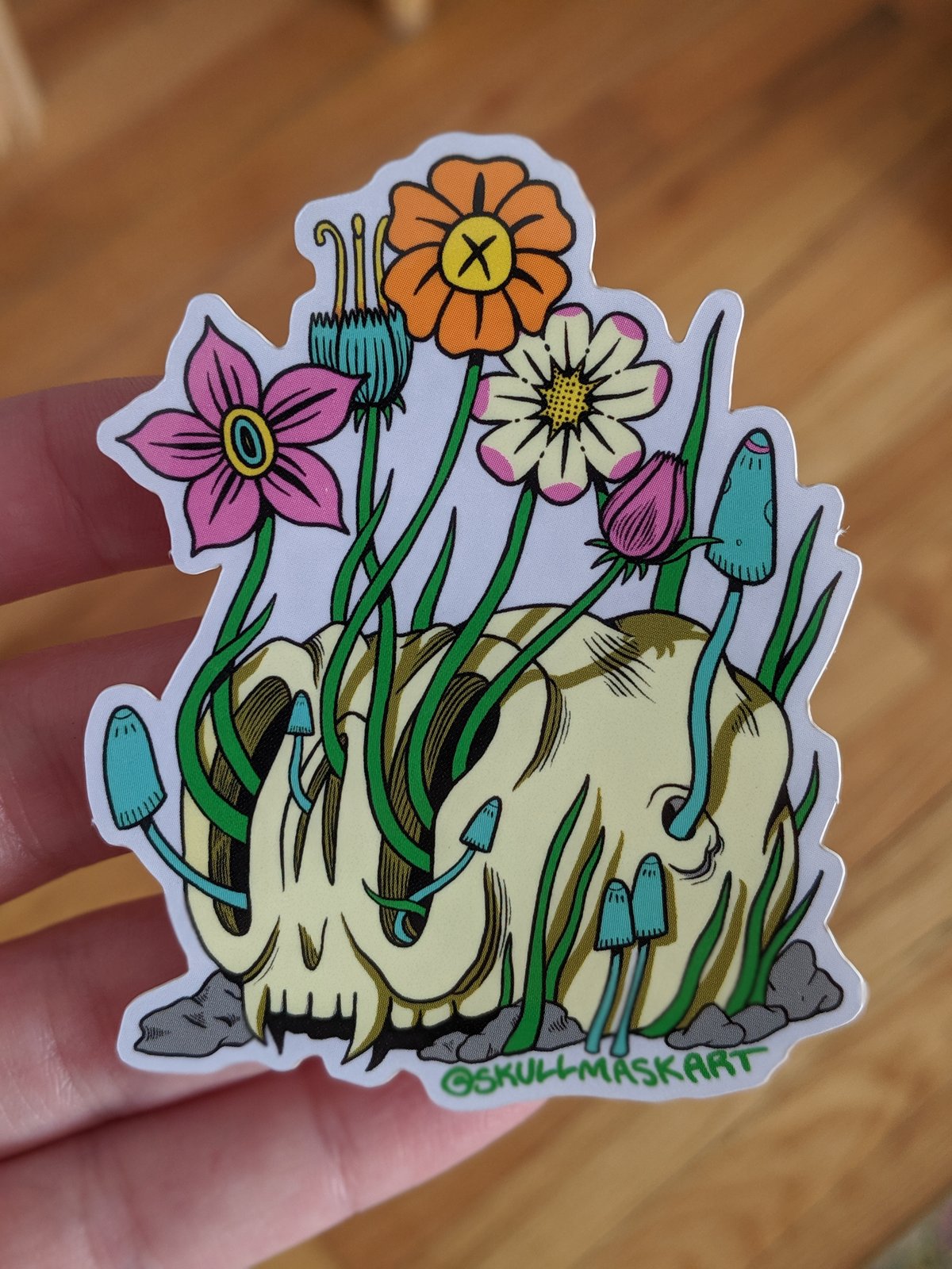 Image of Organic Skull Sticker