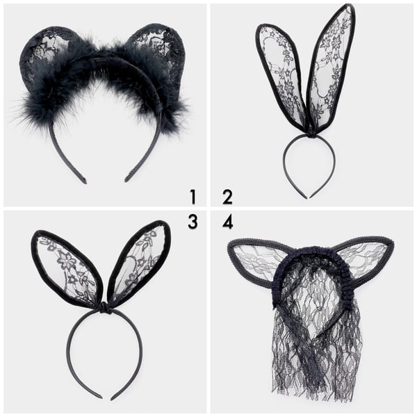 Image of HALLOWEEN SEXY CAT EAR LACE HEADBANDS