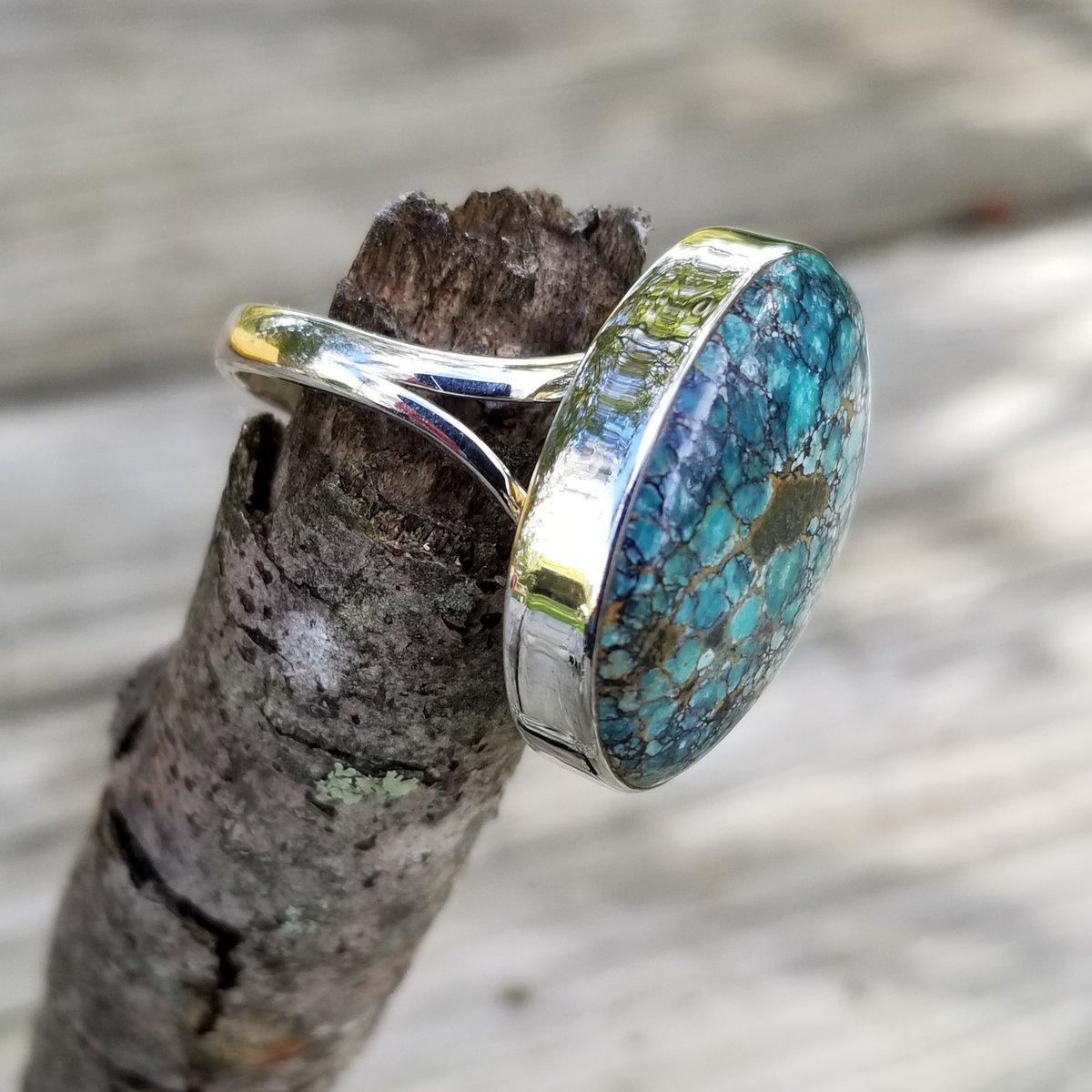 Image of Lakeside - Tibetan Turquise Ring in Sterling Silver