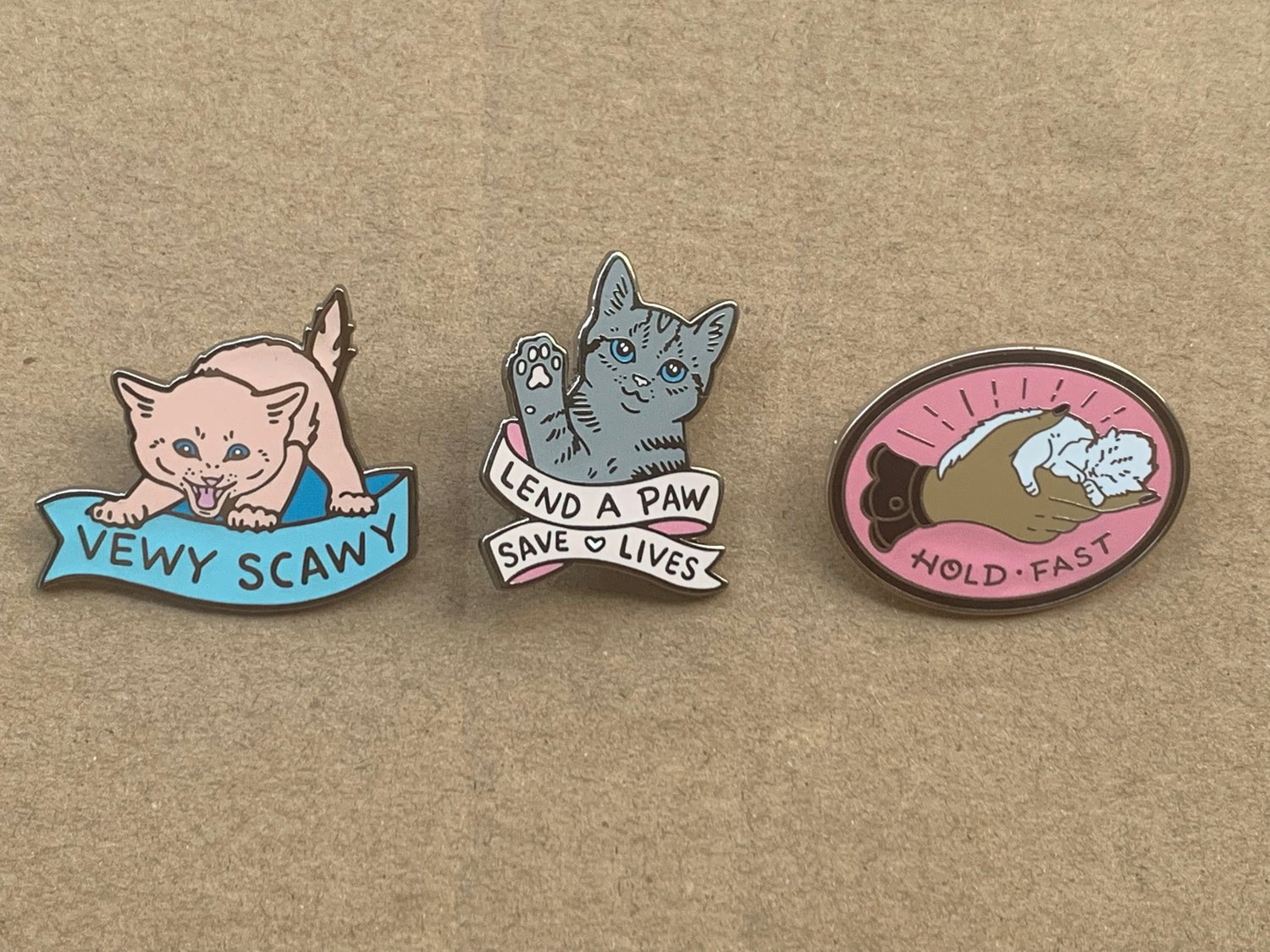 Image of Hold Fast Kitten Pin