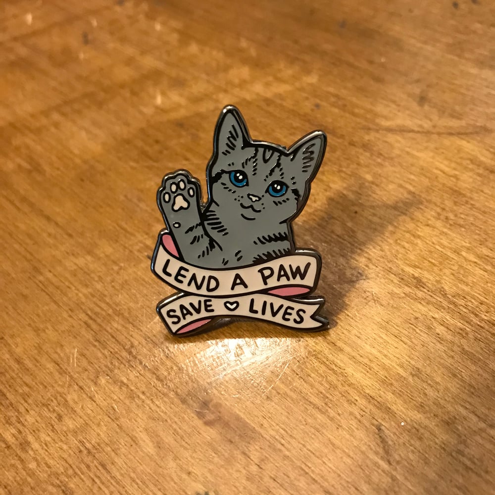 Image of Lend A Paw Enamel Pin