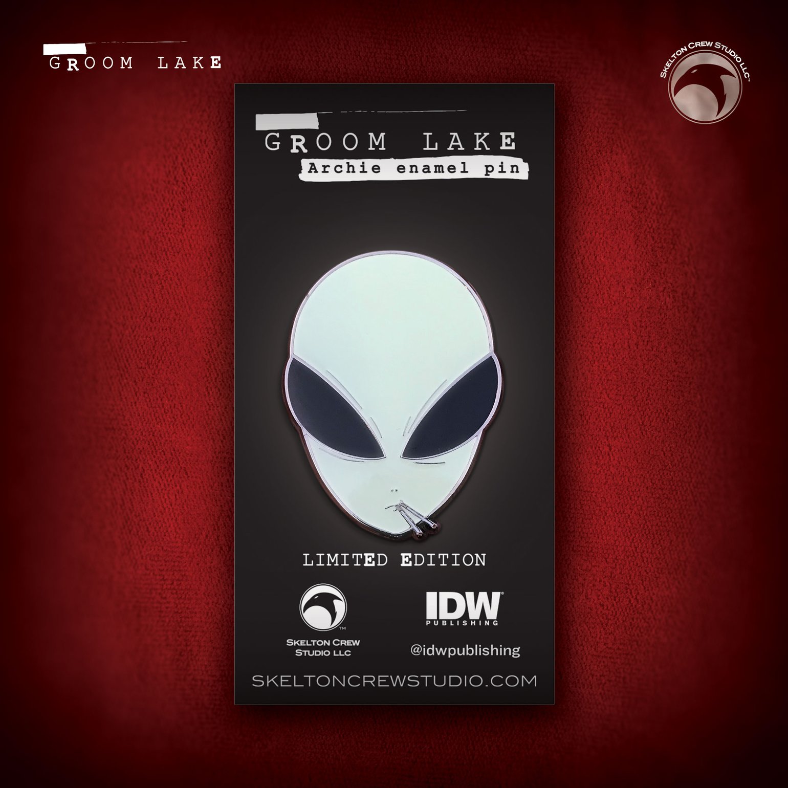 Image of Groom Lake: Glow-in-the-Dark Archie enamel pin!