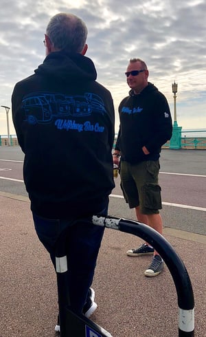 Image of  WBC Black Hoodie with Electric Blue Large Chest and Extra Large Shoulder Print