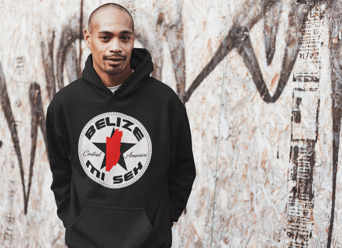 Image of BELIZE MI SEH HOODIE/CREWNECK - RED/BLACK