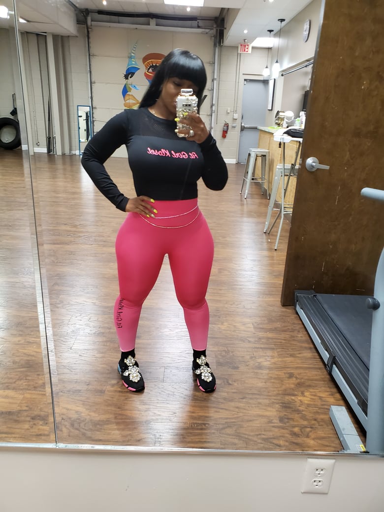 Image of Pink Fit Girl Kloset Logo Leggings 