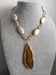 Image of LARGE DARK YELLOW AGATE PENDANT NECKLACE SET