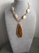 Image of LARGE DARK YELLOW AGATE PENDANT NECKLACE SET