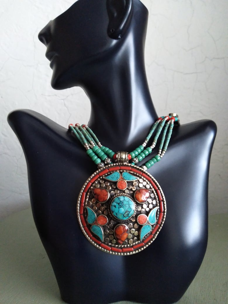 Image of MEDALLIONED TIBETAN NECKLACE