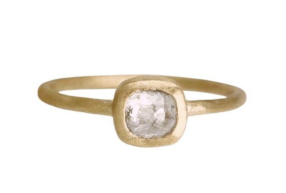 Image of Rose cut grey engagement ring. 18k. Françoise
