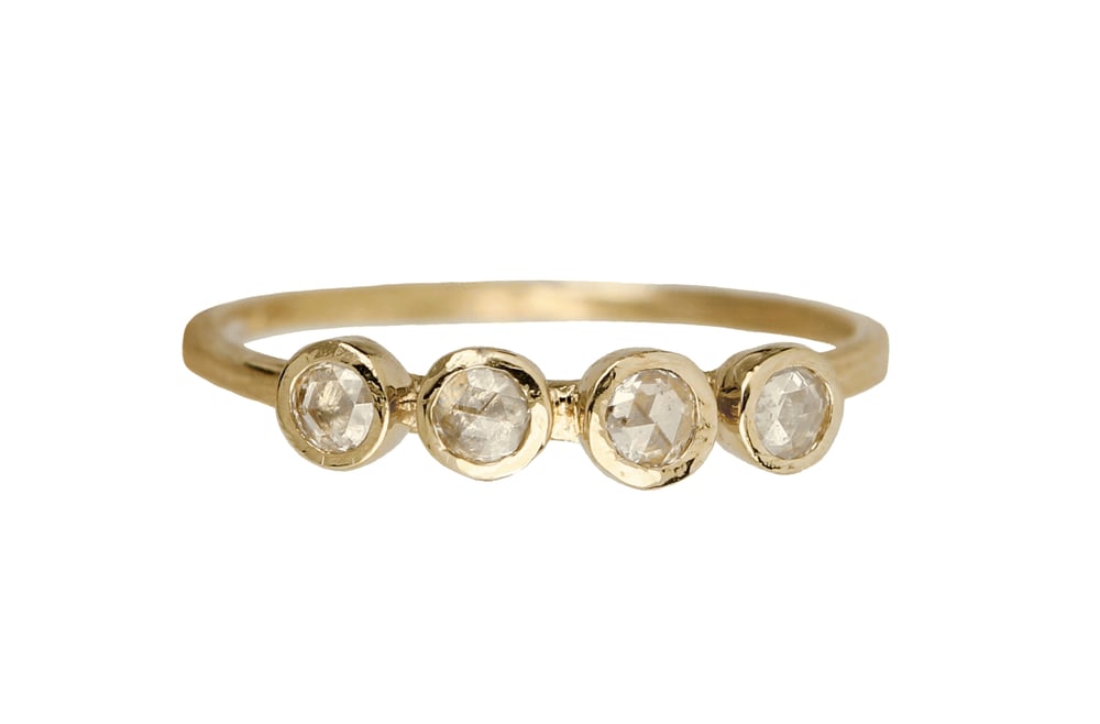 Image of Four stone diamond ring. Rose cut. 18k. José