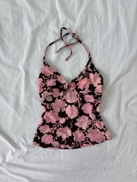 Image 1 of 00s Pink brown top // S